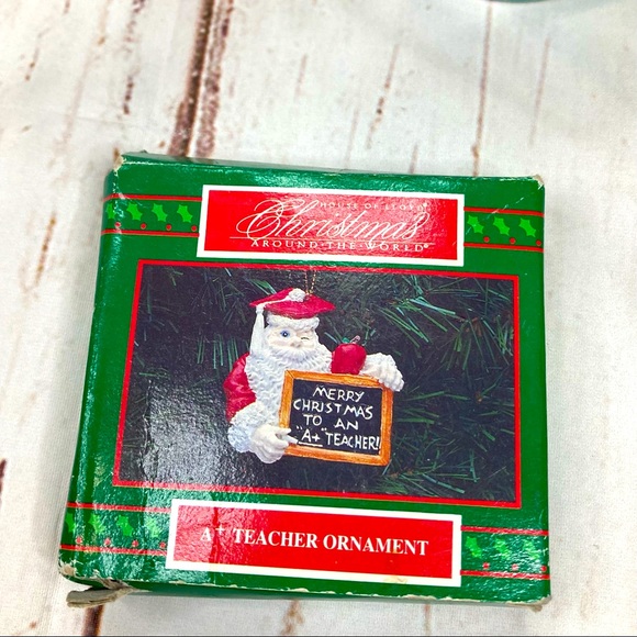 Vintage A+ Teacher Ornament 1995 Christmas Around The World House of Lloyd - Picture 2 of 6